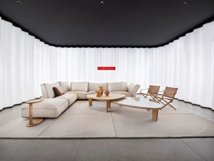 Rosso Italia Living Experience Centre - Flexform Camelot (Sofa), Arnold (Coffee Table), Lauren (Chair), Inca (Carpet)
