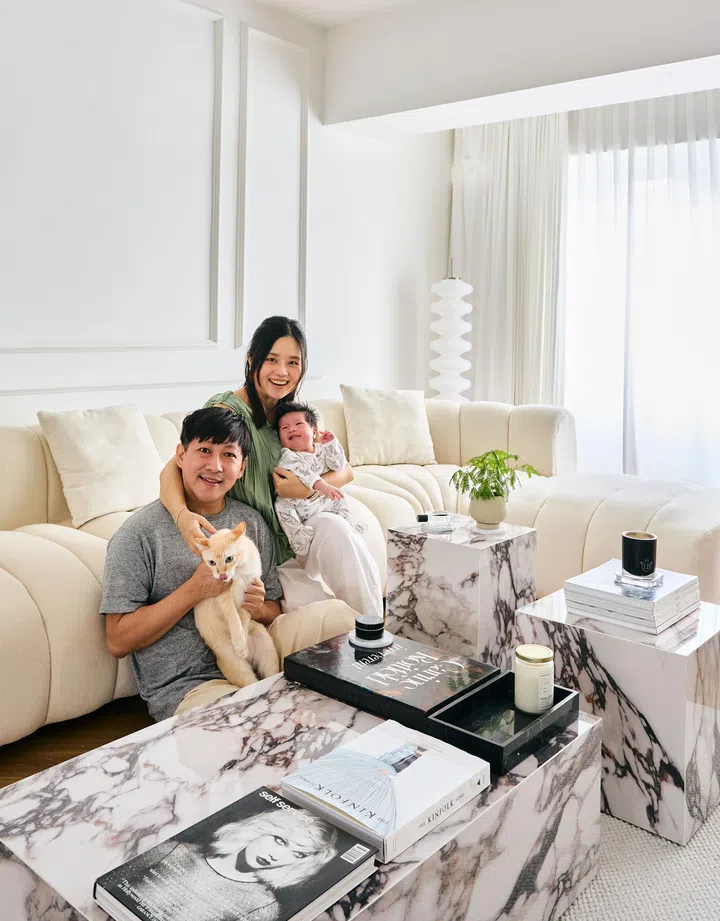A couple, their baby boy and two cats lives in this HDB Executive Maisonette at Tampines Street 12 (1,679 sq ft) designed by Douglas, co-founder of The Merry Men Interiors.