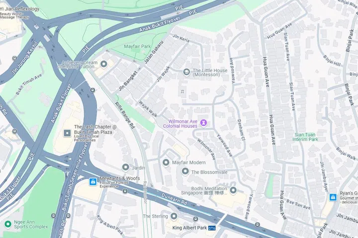 Map view of Rifle Range Road residential estate.
