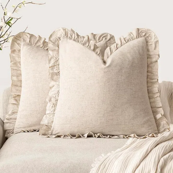 Shop the Foindtower Set of 2 Decorative Soild Fringe Ruffle Throw Pillow Covers from $40 on Amazon