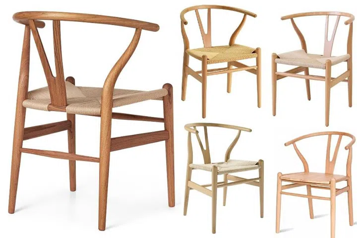 From left clockwise: CH24 Wishbone Chair by Hans Wegner ($1,563), HipVan Caine Chair ($299), Born in Colour Onska Y Dining Chair ($299); Y Chair Solid Wood on Lazada ($56.40); Lush Wishbone Chair ($440)