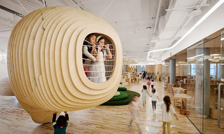 WeGrow school in New York City, Manhattan, by co-working space provider WeWork. Photo by Dave Burk
