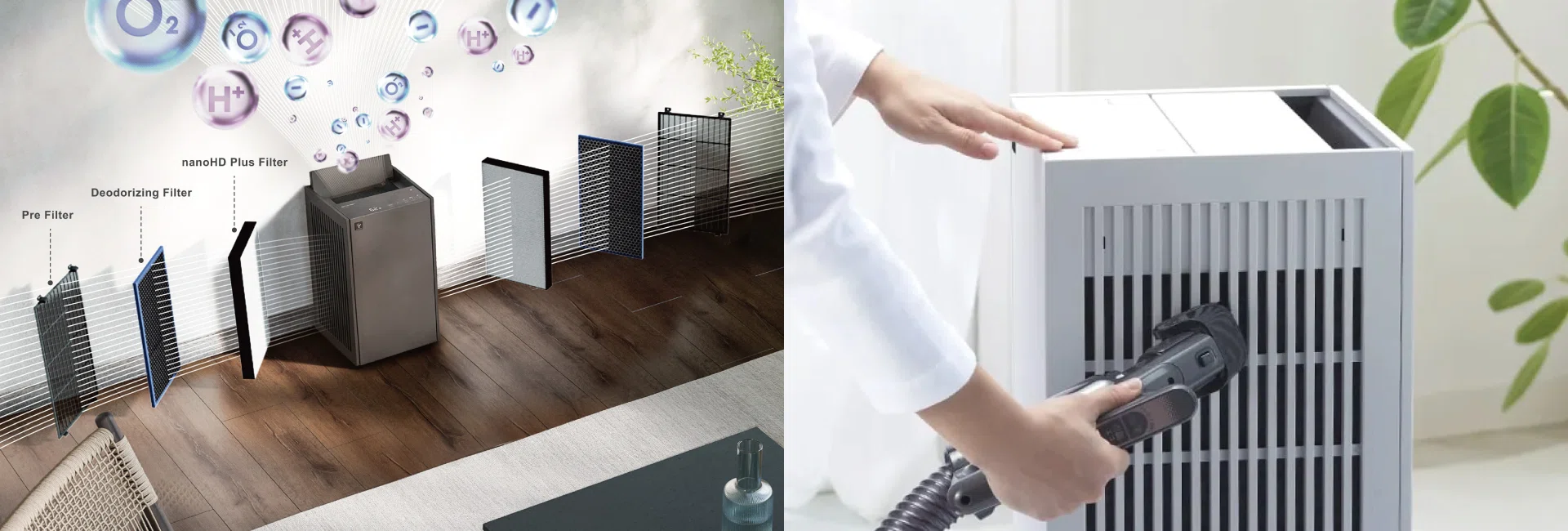 SHARP Purefit Plasmacluster Air Purifier Dual Sided Triple Filter Design