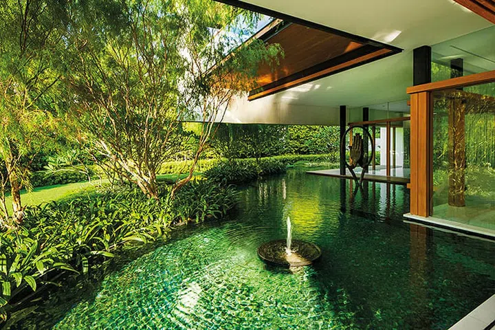 The organic shape of the pond mimics natural formations. (Photo: Patrick Bingham-Hall)