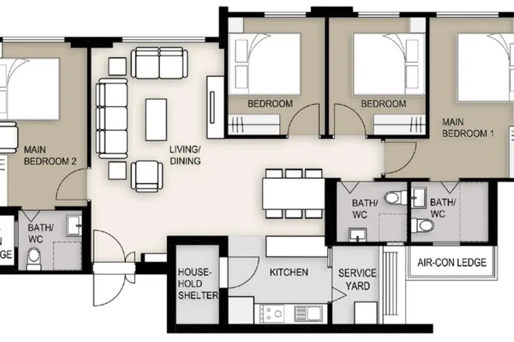 West Brickville Bukit Batok BTO 3-Gen floor plan (120 sqm).