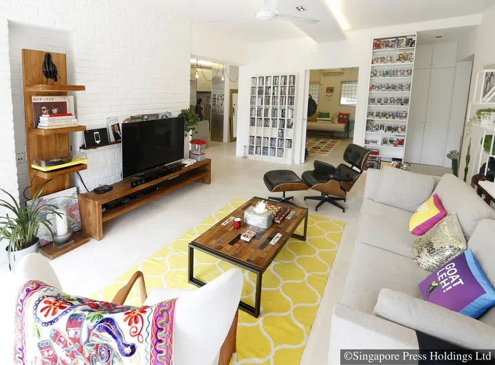 The interior of the living room in the home of Ms Shi Xiao Wei and her husband Dickson Seow.