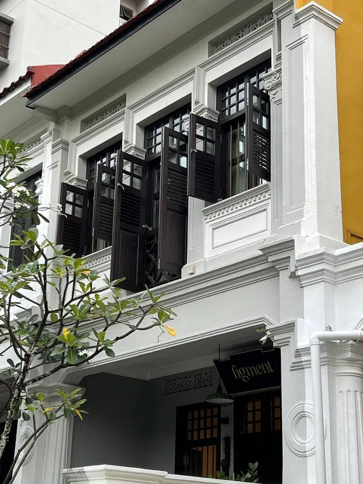 Exterior facade of Figment Coliving's Shang House shophouse property in Balestier
