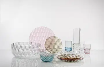 Kartell, tableware, acrylic tableware, plates, bowls