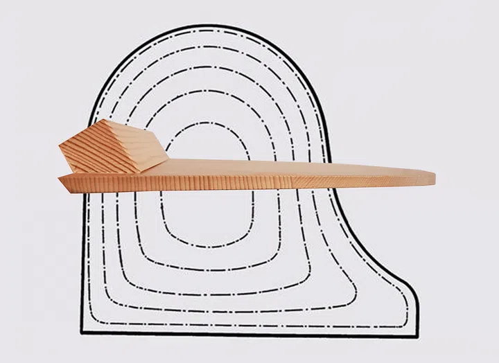 The soundboard is sanded down to keep the edges thin; this allows it to vibrate freely, providing full-bodied tones that sustain longer.