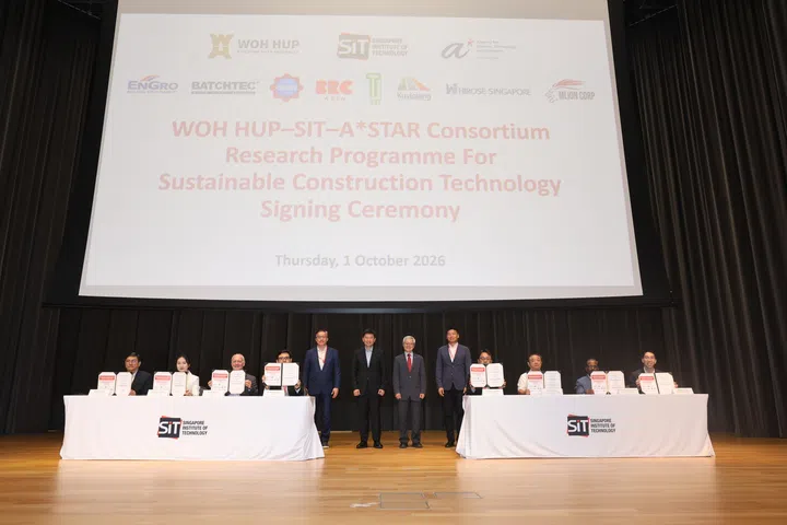 Official Signing Ceremony for Woh Hup–SIT–A_STAR Consortium for Sustainable Construction Technology.