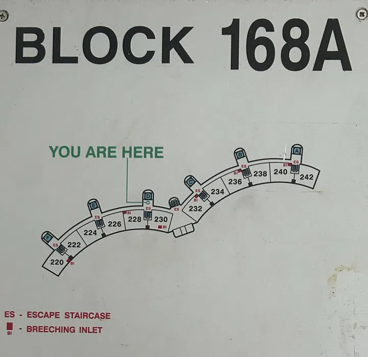 Floor plan of Blk 168A Queensway.