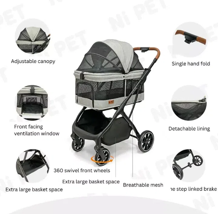 Ni Pet A9 Plus Quickfold Pet Stroller