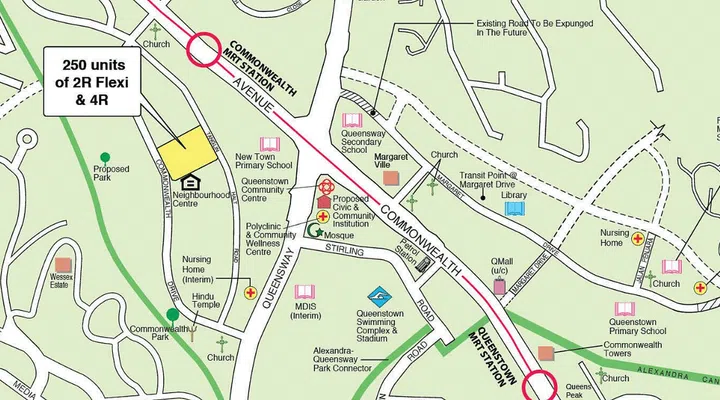 Tanglin Halt Courtyard New HDB BTO exercise launch in February 2024 in Queenstown, specially Commonwealth Drive and Tanglin Halt Road. Map from HDB