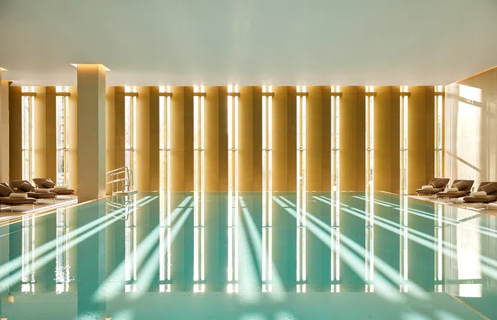 Swimming pool in the Park Hyatt Residences London River Thames.