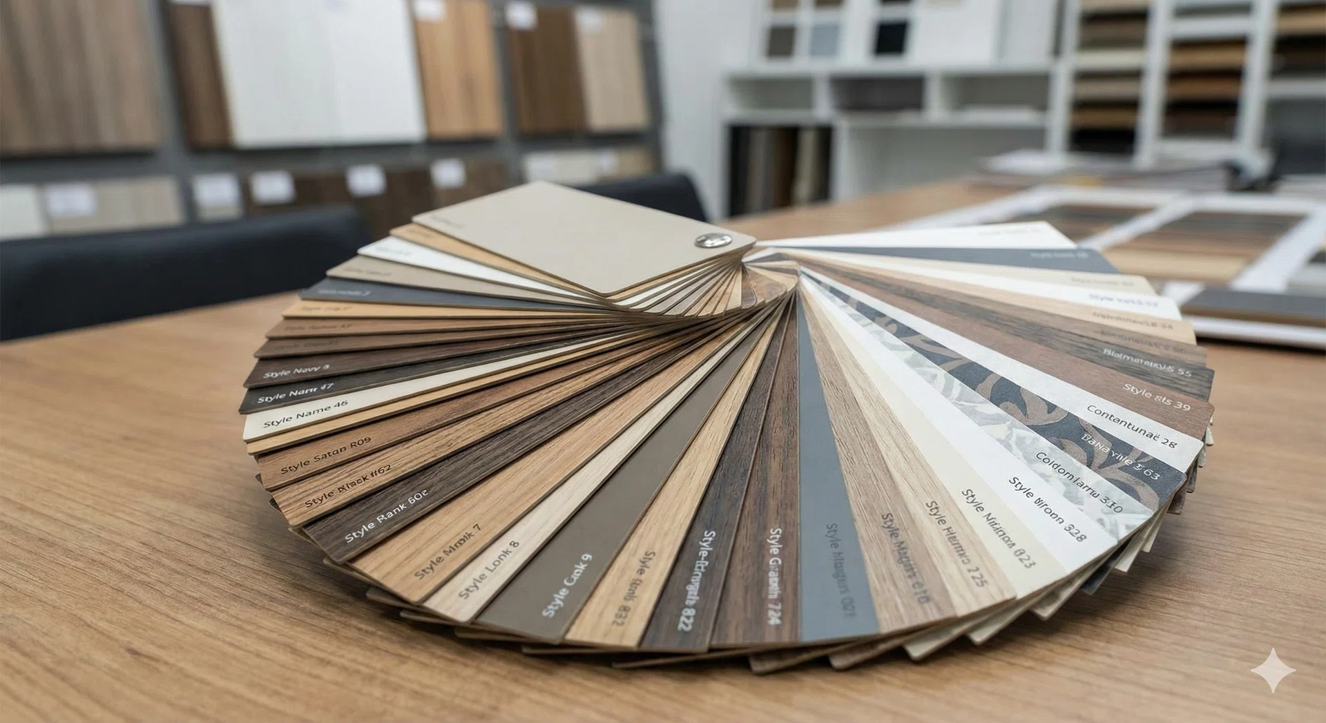An image of laminate swatches.