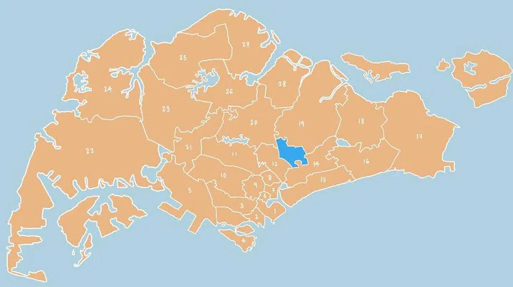 Illustrated map showing District 13 - MacPherson, Potong Pasir in Singapore.