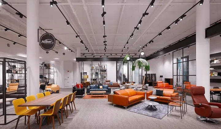 Display of sofas and dining sets to outdoor and home office furniture, to mirrors and lighting on the second floor of the Harvey Norman Millenia Walk flagship store back in 2016