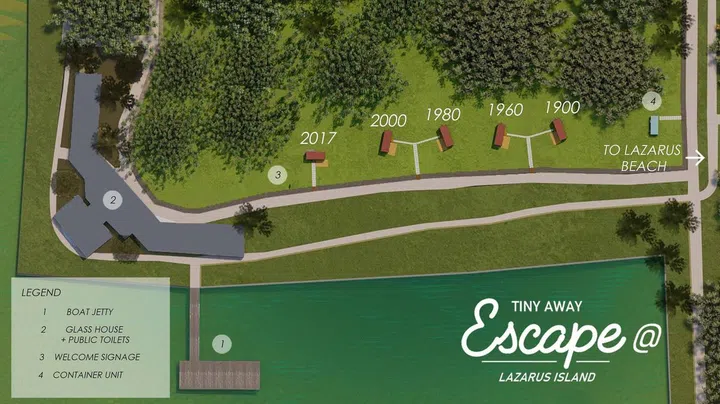 Lazarus Island Tiny House map