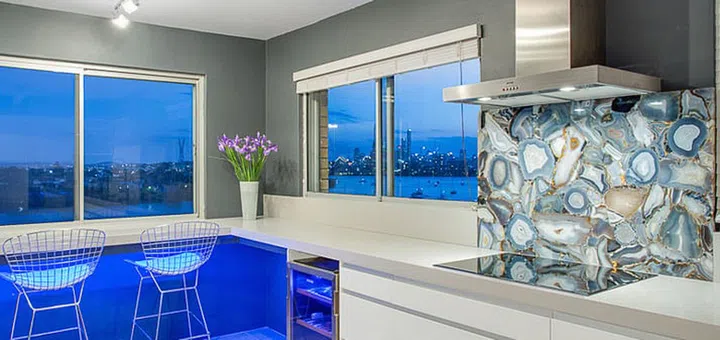 Caesarstone Concetto Blue Agate Crystal Kitchen Countertop