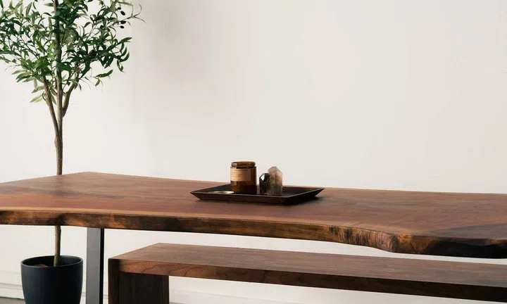 Grey & Sanders' customisable wood slab dining table