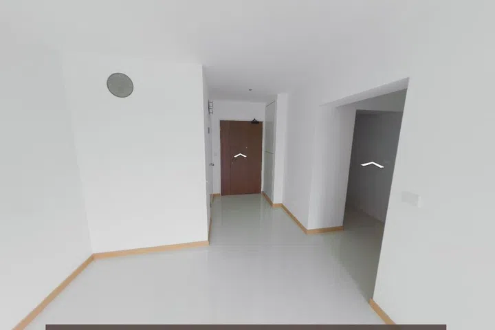 Virtual tour of a 3-room HDB flat (68 sqm) in Rivervale Shores BTO.