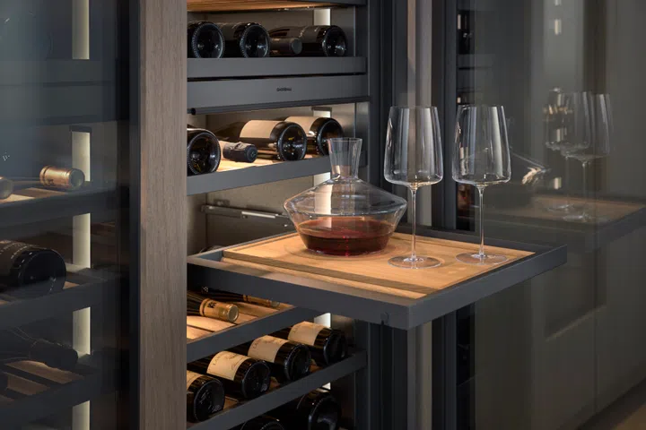 Gaggenau Vario Cooling Expressive Wine Climate Cabinet Presentation Compartment Shelf.