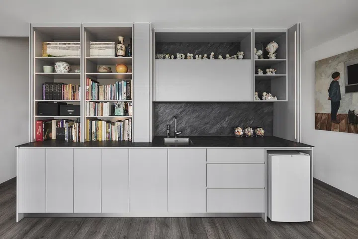 A pantry on the second floor of this 2-storey penthouse in Bukit Timah.