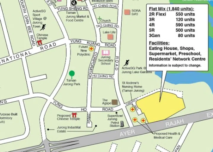 Map showing location of the Taman Jurong Skyline HDB BTO estate (Standard), launched in the 2024 October BTO sales exercise.
