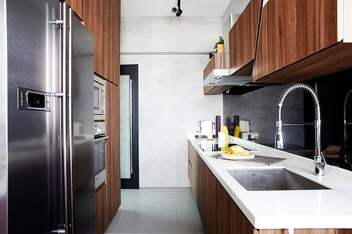 kitchen, kitchen cabinets, concrete, industrial,