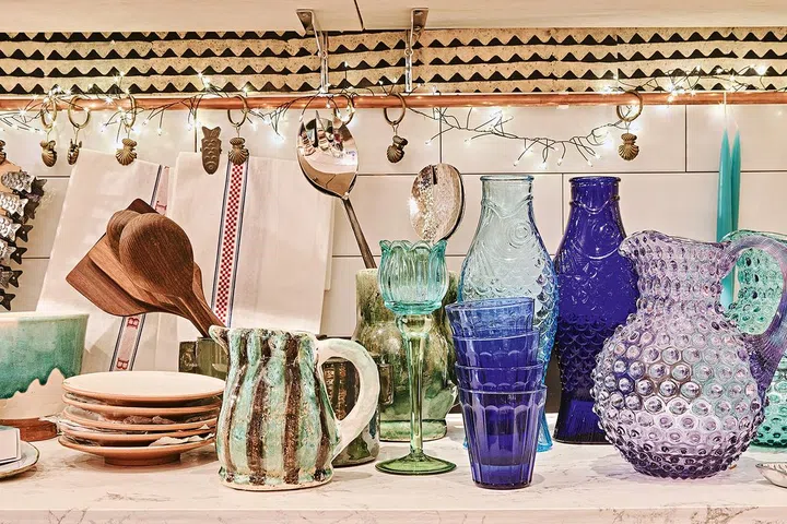 Drink ware on display at Tiger and Arcadia along Joo Chiat Road.