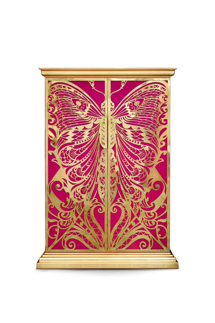 House Tour: Fifty Shades of Grey Movie, Christian Grey’s Apartment. Koket Madamoiselle Armoire cabinet.