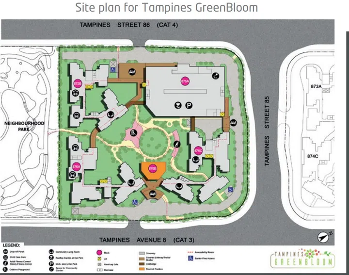 Site plan for Tampines Green Bloom.