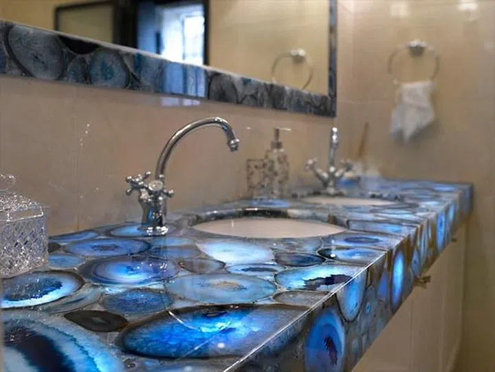 Labradorite crystal kitchen countertop