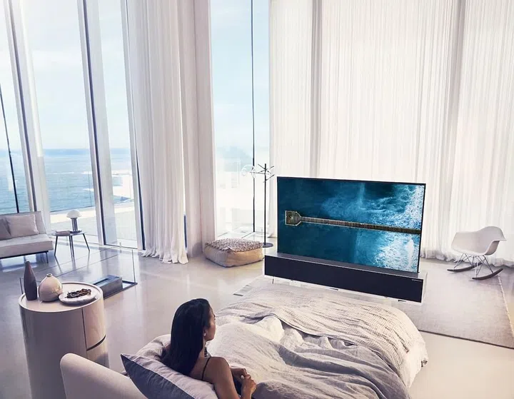 LG OLED TV R concealable tv that can be rolled down when not in use