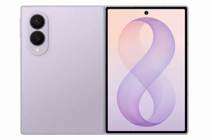 Samsung Galaxy Z Fold 8 in Lavender.