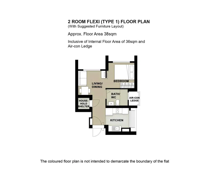 Toa Payoh Ascent suggested floor plan.