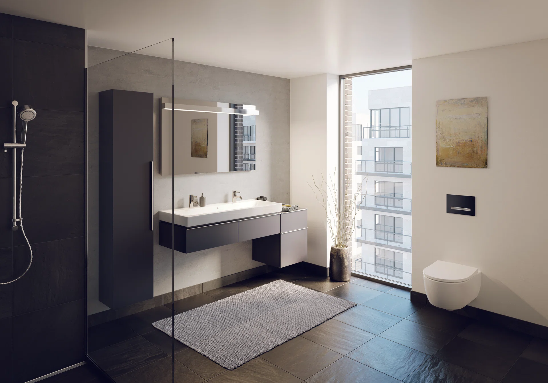 The Geberit Icon TurboFlush WC (New) bundle with the Sigma 40 slim actuator plate (New) – Promotional Price $1,599 (UP $4,049).