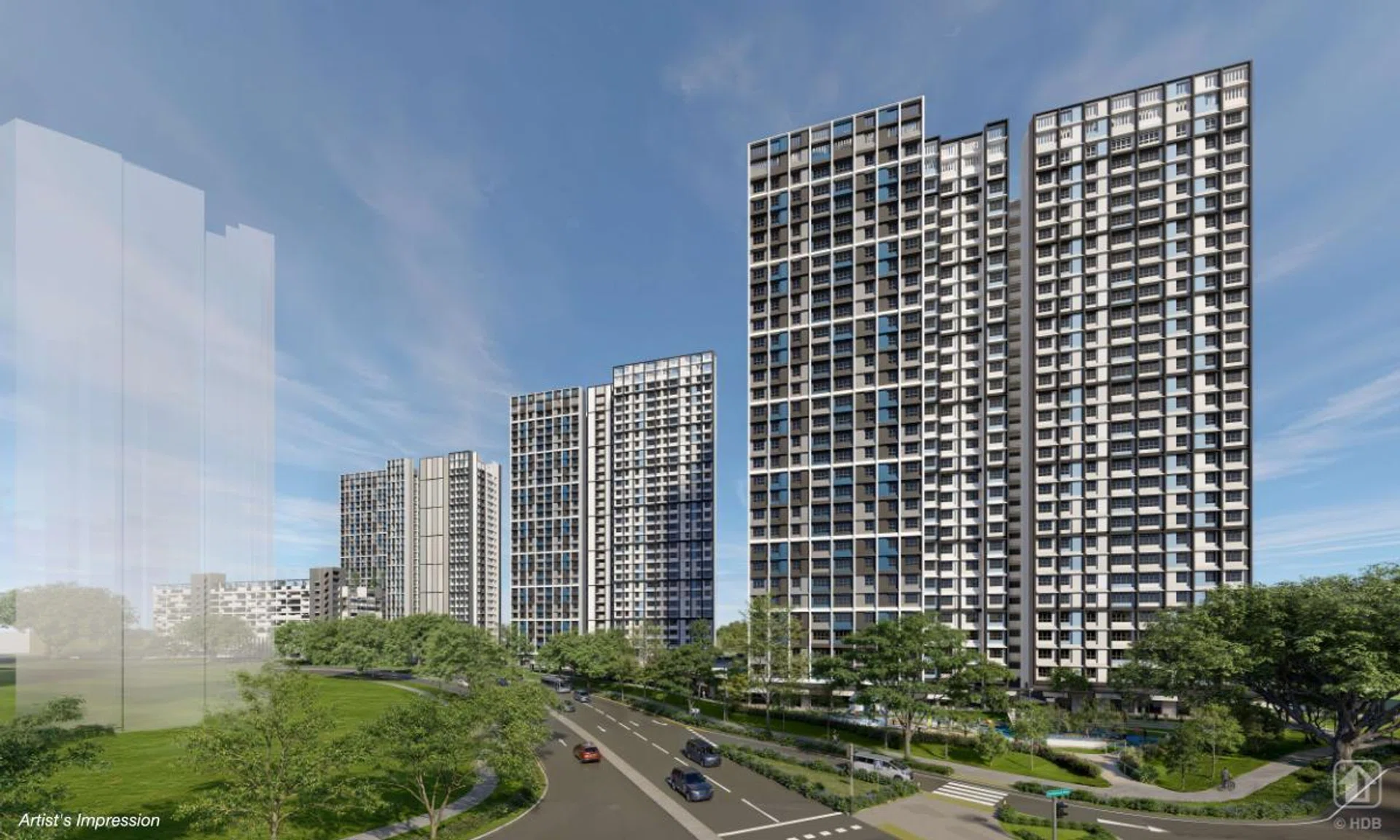 Artist’s impression of Sembawang Brook BTO, launched in the June 2026 HDB BTO sales exercise.
