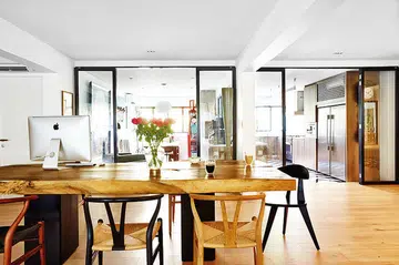 Dining area in Singaporean-Dutch interior designer couple Pieter and Cheryl’s jumbo HDB flat in Ang Mo Kio (pictured 2016).