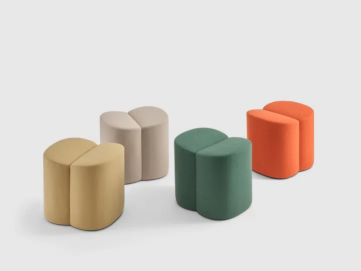 Four chairs designed by Studio Juju to look like the leaves of sprouting plants