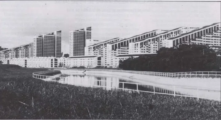 Potong Pasir's iconic sloping HDBs were completed in 1984.