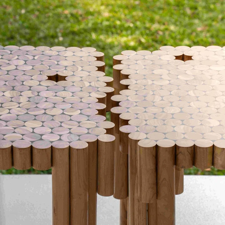 AIR CCCC Dempsey’s fixtures and furniture have been designed by Andreu Carulla using recycled timber and plastic bottles (HDPE) sourced from a former art installation.