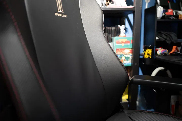 You can't see it, but you can definitely feel the integrated lumbar curve in the Secretlab Titan Evo Lite chair (pictured close up above).