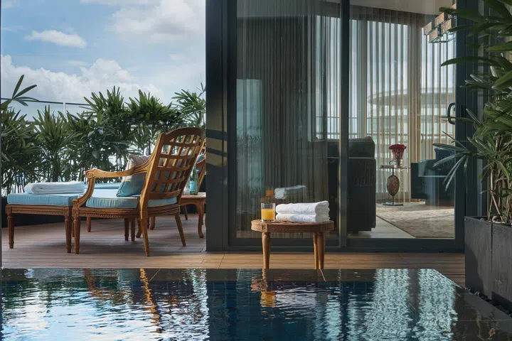 Just outside the office is the terrace, which offers gorgeous views and a respite from work.