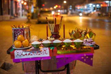 Chinese New Year celebration, prayer in night