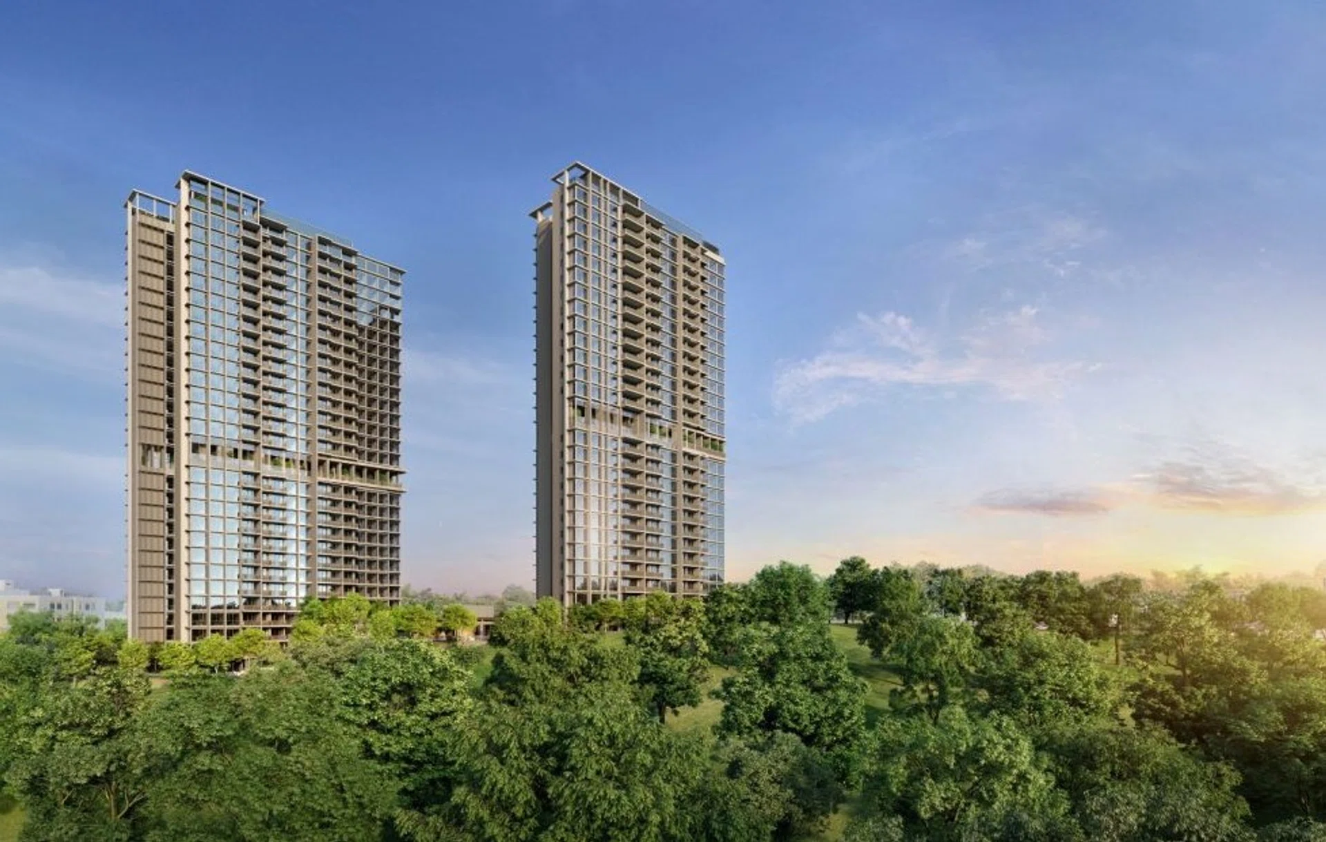 Artist’s impression of Lentor Central Residences, aerial view.