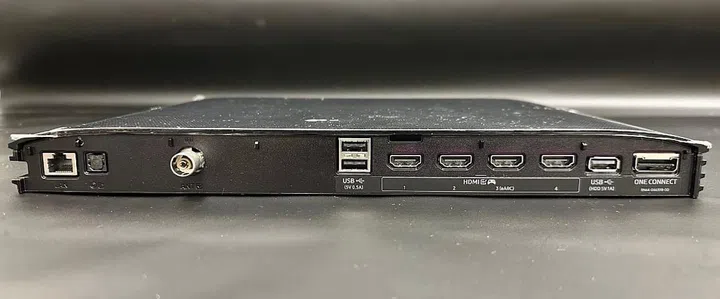 The many connection options you get access to on the Smart One Connect Box from the new 2023 Samsung QN900C Neo QLED 8K TV
