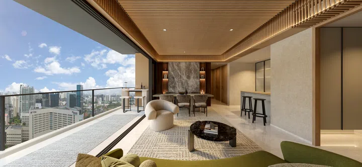 The 4-bedder type D4 premium with private lift (1,528 sqft).