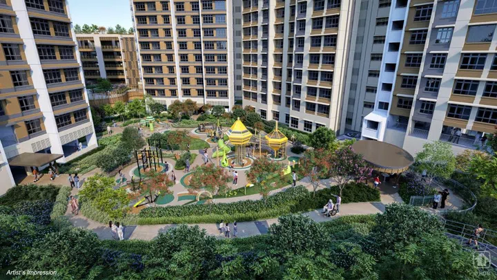 Artist’s impression of Kebun Baru Ridge, launched in the June 2026 HDB BTO sales exercise.