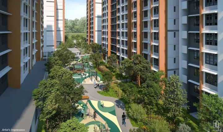 Artist's impression of Bangkit Breeze HDB BTO, launched in the July 2025 HDB BTO sales exercise.